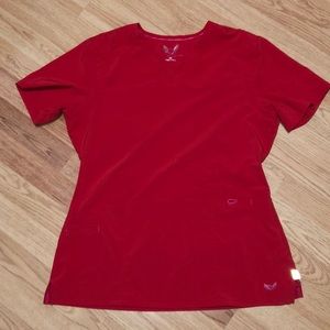 Cute red scrub top!